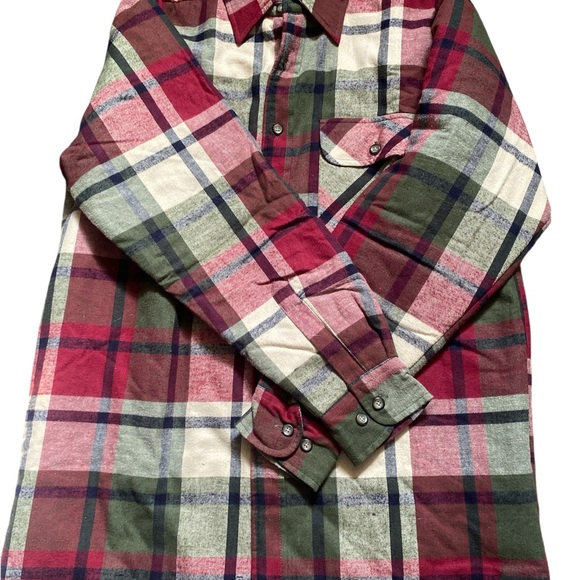 Plaid Men's Shirt - Red, Green, and White - Picture 2 of 5